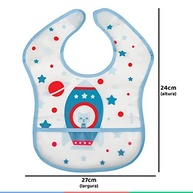 Babador com Bolso Fogute Azul da BUBA – Proteção e Estilo para Bebês - imagem 3
