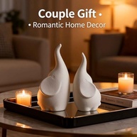 Estatuetas de Elefante de Cerâmica com Troncos Unidos - Decoração Simbólica e Elegante para Casa - imagem 4