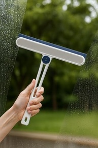 Rodo Limpa Vidros Multiuso com Cabo Dobrável e Esponja Traseira | Limpeza Impecável em Janelas, Box, Carro e Pias | Silicone Flexível Anti-Risco | Portátil e Prático (Azul) - imagem 3