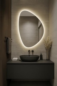 Espelho LED Irregular Decorativo 58x43 cm | Iluminação Embutida Moderna com Design Premium - imagem 2