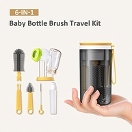 Kit de Limpeza de Mamadeira Portátil com Escova Extensível de Silicone - imagem 3