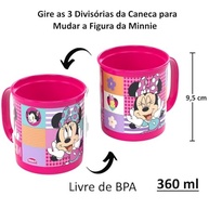 Kit 2 Copos Giratórios Minnie e Mickey - Xícaras 360ml com Alça, Plástico Livre de BPA, Ideal para Festa Infantil - imagem 3