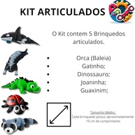 Kit com 5 Criaturas/Animais Articulados - Diversão Educativa e Criativa para Crianças - imagem 3