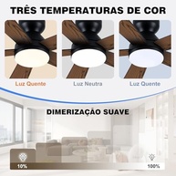 Ventilador de Teto Hivento com LED RGB, 6 Velocidades, Controle por App e Silencioso - Ideal para Quartos - imagem 4