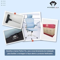 Cadeira de Escritório Ergonômica Azul com Suporte Lombar e Encosto Ajustável - imagem 4