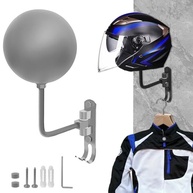 Suporte Giratório 180° para Capacete de Moto + Ganchos Duplos - Organize e Exiba com Estilo! - imagem 2