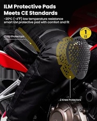 ILM Calça masculina de motocicleta, motocross, com forro à prova d'água, destacável, blindado, para todas as estações, modelo PO1N - imagem 5
