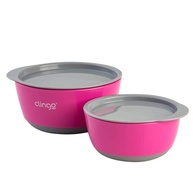 Tigelas com Tampa Clingo Rosa/Cinza - Práticas e Resistentes para o Dia a Dia - imagem 1