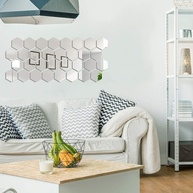 Adesivos de Parede Espelhados Hexagonais 3D em Acrílico com Fita Dupla Face - Decoração Moderna e Elegante - imagem 1