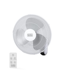 Ventilador de Parede Oscilante BLACK+DECKER 16" com Controle Remoto, 3 Velocidades e Timer - imagem 1