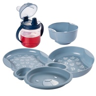 Kit Alimentação Infantil 5 Peças - Pratos + Tigela + Caneca com Bico - Plasútil - imagem 1