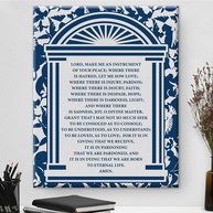 Arte de Parede Cristã com Versículo Bíblico | Pôster em Tela Decorativo com Ordem de São Francisco | Decoração Religiosa para Casa - imagem 1