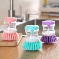 Kit com 3 Escovas de Limpeza com Reservatório para Detergente – Design Moderno com Botão Dispensador - imagem 3