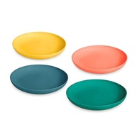 Kit com 4 Pratos de Sobremesa em Fibra de Bambu - BPA Free, Sustentável e Resistente (Design Variado Escuro) - imagem 2