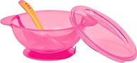 Kit Prato Bowl com Tampa e Colher Buba Toys Rosa - Refeições Práticas e Seguras para Bebês - imagem 3