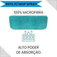 Refil de Microfibra Verde para Mop Spray - Lava, Enxuga e Seca com Alta Absorção (2 Unidades) - imagem 4