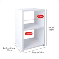 Mesa de Cabeceira com Nicho Basic New Bide – Design Compacto e Estilo Retrô em Branco - imagem 4