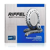 Kit Relação Completo NXR 150 Bros (06-15) - Corrente 428H 130L Titanium Riffel - imagem 2