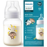 Mamadeira Anti-colic Philips Avent SCY121/03 Decorada Macaco 260ml - Conforto e Segurança para o Bebê - imagem 1