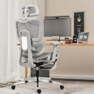Cadeira de Escritório Ergonômica com Suporte Lombar e Encosto Ajustável - Conforto Premium Cinza - imagem 3