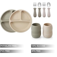 PandaEar Conjunto de Silicone para Alimentação de Bebês - Pratos Divididos com Sucção, Copos e Talheres Seguros - imagem 4