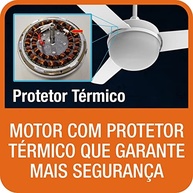 Ventilador de Teto Aliseu Alisclean 127V – 90cm com Controle de Parede e Iluminação - imagem 5