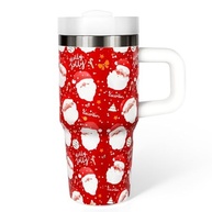Copo de Natal 410ml com Alça e Canudo para Crianças - Papai Noel - imagem 5