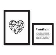 Quadros Decorativos Coração e Família para Quarto e Sala - Design Moderno Preto - imagem 2