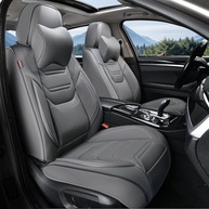 Capas de Assento de Couro Premium com Suporte Lombar e Encosto de Cabeça - Conforto e Estilo para Seu Carro - imagem 2