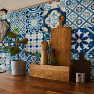 Adesivo de Parede Azulejo Retrô 10cm - Ladrilho Hidráulico Autocolante Lavável para Cozinha e Banheiro - imagem 1