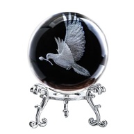 ZEERSHEE Estatueta Bola de Cristal Pombo da Paz 3D 60mm com Suporte de Vidro - Decoração Elegante para Mesa - imagem 2