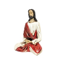 Jesus Cristo Meditando em Resina Branca 22cm - Imagem de Espiritualidade e Paz - imagem 3