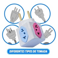 Adaptador Tomada Benjamim Cubo 3D 4 Entradas 10A/20A Padrão Novo 3 Pinos - imagem 3