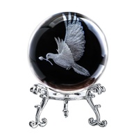 ZEERSHEE Estatueta Bola de Cristal Pombo da Paz 3D 60mm com Suporte de Vidro - Decoração Elegante para Mesa - imagem 1