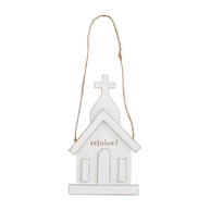 Mud Pie Enfeite de Natal da Igreja Rejoice - Madeira Manga 12,7x7,6cm - imagem 1