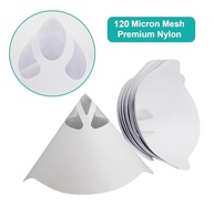 DAXINYANG 100 unidades de cone de filtro de tinta 120 mícrons, filtro de papel descartável filtro de funil de malha fina para pistola de tinta spray automotiva copo de mistura de tinta - imagem 4
