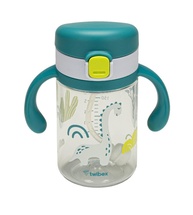 Copo de Treinamento com Canudo e Alça Dino Azul 240ml Twibex - Ideal para Bebês a Partir de 6 Meses - imagem 1