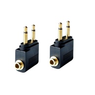 Adaptador de Fone de Ouvido 3.5mm Banhado a Ouro para Avião (2 Unidades) - imagem 1