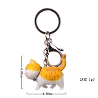 Chaveiro gatinho de liga leve pingente de desenho animado animal carro gato japonês chaveiro (8-1 peça) - imagem 3