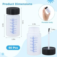 Garrafas para Tinta de Retoque 60g com Bola de Mistura e Pincel Aplicador - 60 Unidades - imagem 3