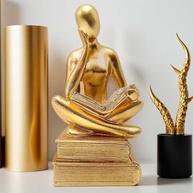 Kit Decorativo Luminária Bola de Cristal Galáxia + Estátua Pensador Abstrato - Decoração Criativa e Inspiradora - imagem 4