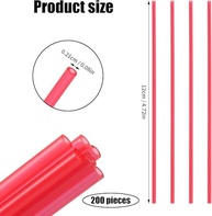 200 canudos de lata de spray, 12 cm de comprimento, material PP vermelho, canudos de substituição para limpador de tinta, óleo lubrificante, espaço estreito - imagem 3