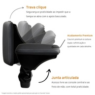 Apoio de Braço com Porta Objetos Cinza para Chevrolet Spin (2012-2023) - Conforto e Organização - imagem 5