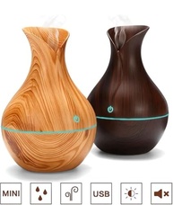 Umidificador de Ar Aromatizador em Vaso de Madeira 200ml com LED Silencioso USB para Casa e Escritório - imagem 5