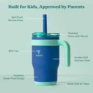 Copo Infantil Coldee 400ml com Tampa e Canudo - Isolado, à Prova de Derrames, Sem BPA - imagem 5