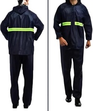 Capa de Chuva Impermeável com Calça Conjunto Capa de Chuva Impermeável com Touca e Viseira Ideal Para Motoqueiros - YODHE - imagem 2