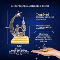 Mini Presépio Natalino em Metal com Base de Mármore - Lembrancinha Decorativa de Luxo - imagem 4