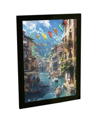 Quadro Decorativo Veneza - Ilustração de Canais Italianos para Decoração de Quarto e Sala - imagem 1