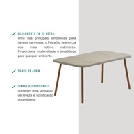 Mesa de Jantar 6 Lugares Retangular 1,6m - Design Moderno com Tampo em BP e Estrutura em Aço | Stellar Carraro Petra e Rosê - imagem 5