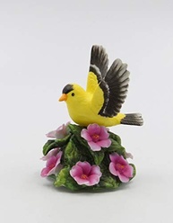 Estatueta de Pássaro Dourado em Porcelana com Flores de Rosa Selvagem - 9,5 cm | Decoração Elegante e Requintada - imagem 2